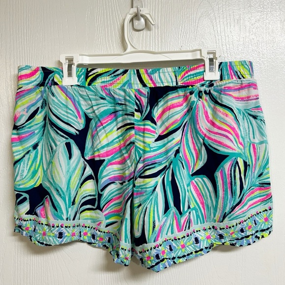 Lilly Pulitzer Shorts Katia High Tide Dancing Lady Flowy Lounge XL - Picture 6 of 8